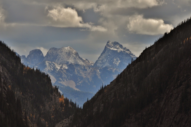 mountain peaks along the route